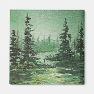 Imã Floresta Verde de Pintura do Magnet Ann Hayes