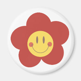 Imã Floricultura Sorridente Fofa Estética Retro Desi