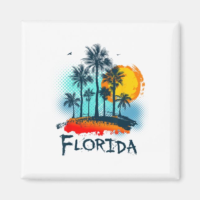 Imã Florida Fl Summer Miami Vibes Beach Sunshine State (Frente)