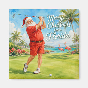 Imã Flórida Golfe Feliz Natal com Papai Noel