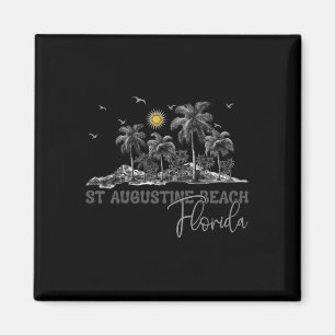 Imã Florida St. Augustine Beach Fl Palmeiras Vintage M