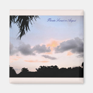 Imã Flórida Sunset com ímã quadrado de agosto