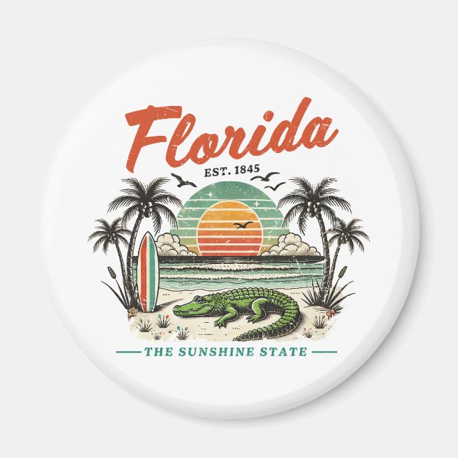 Imã Florida, The Sunshine State - Sunset Beach Scene (Frente)