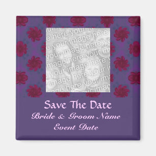 Imã Flórida Vermelha Roxa salvar a data