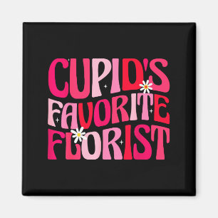 Imã Florista Favorito do Cupido Divertido Retro Groovy