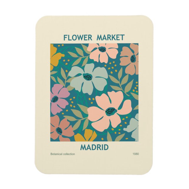 Ímã Flower Market Madrid Impressão (Vertical)