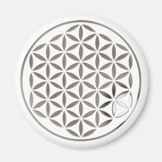 Imã Flower Of Life - Silver 1 stamp (Frente)