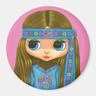 Imã Flower Power Hippie Headband do Pintinho Big Eyes