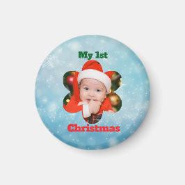 Imã Flower Shape My 1st Christmas Photo