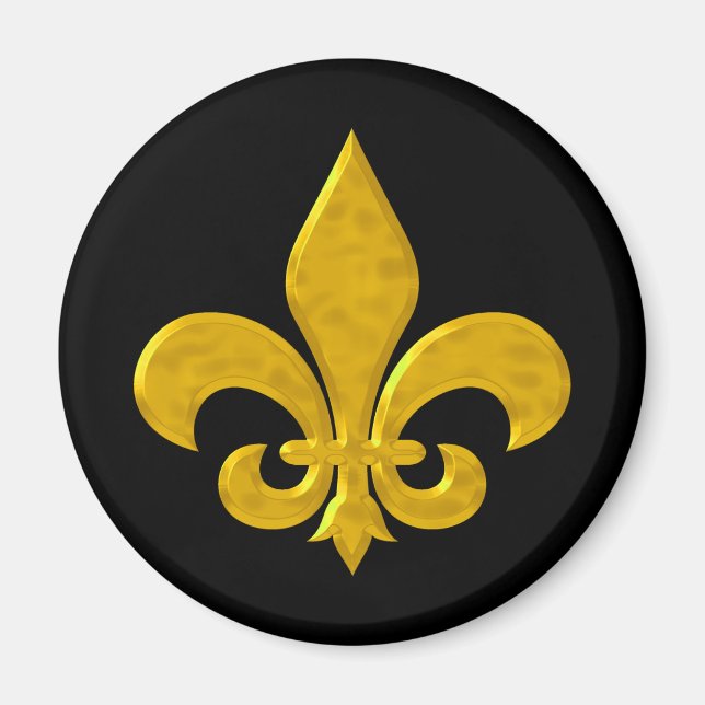 Imã Fluer De Lis Hammered Dourado (Frente)