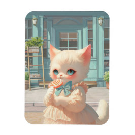 Ímã Fluffy Kitten com Lollipop no Compro de pastelaria