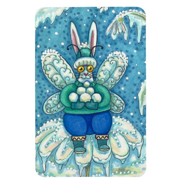 ÍMÃ FLUTTERBUN WINTER WONDERLAND, BUNNY RABBIT (Vertical)