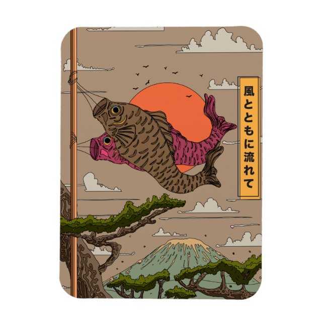 Ímã Fluxo com o Vento Koinobori (Vertical)