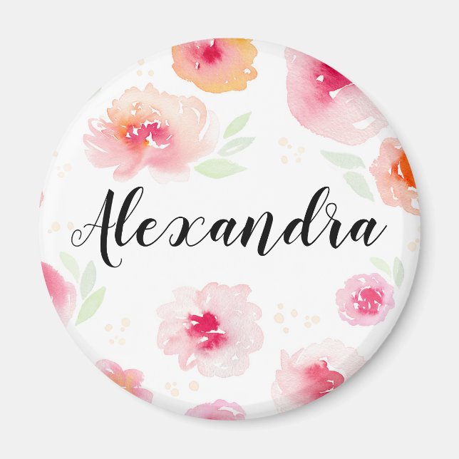 Imã Fluxos de Aquarela Girls Personalizadas Magnet (Frente)