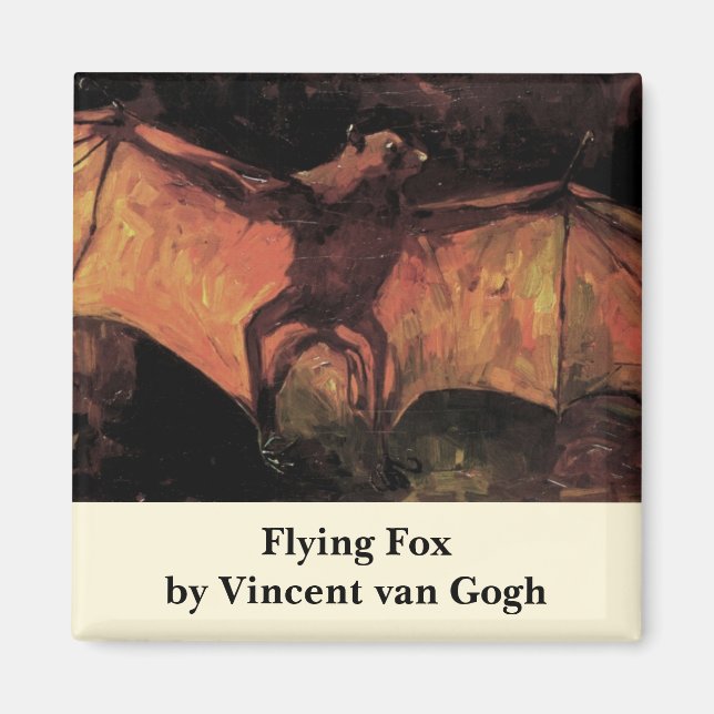 Imã Flying Fox Bat por Vincent van Gogh (Frente)