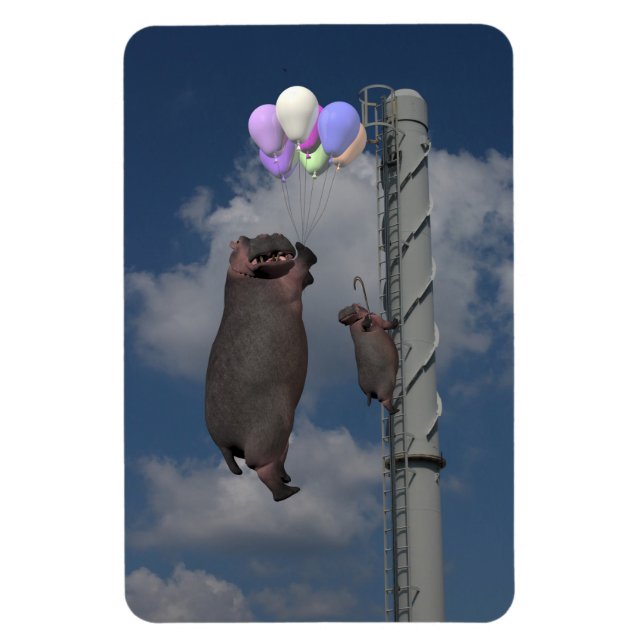 Ímã Flying Hippopotamus (Vertical)