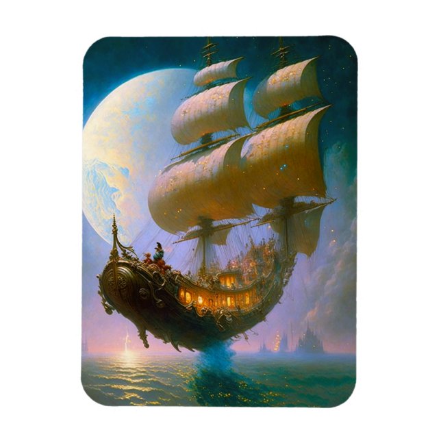 Ímã Flying Ship Fantasy Art (Vertical)