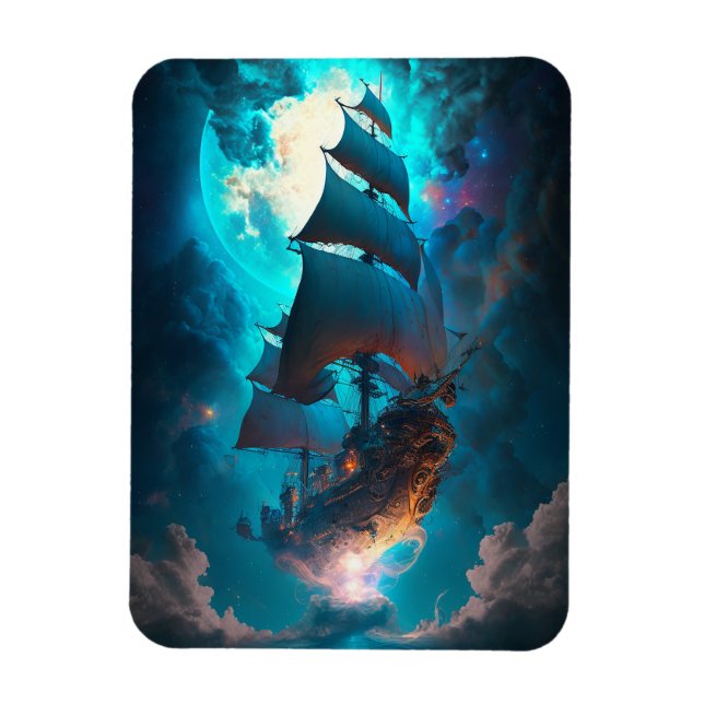 Ímã Flying Ship Fantasy Art (Vertical)