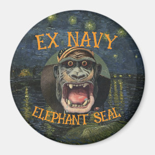 Imã Foca elefante da Marinha HG Veterano orgulhoso Exé