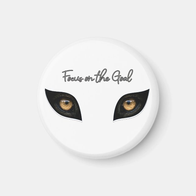 Imã Foco no Objetivo - Arte de Olhos Intensos de Leopa (Frente)