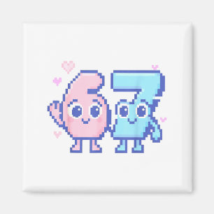 Imã Fofa Kawaii 67 Seis Sete Meme 6 7 Garotas Italiano