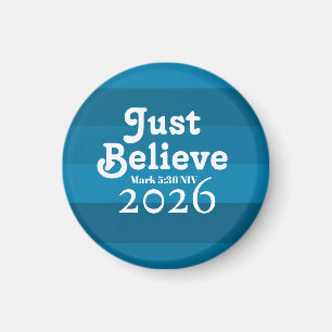 Imã Fofo Apenas Acredite Fé Tons de Azul 2026