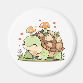 Imã Fofo Design Kawaii de Casa de Tartaruga na Florest
