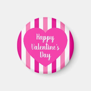 Imã Fofo Feliz Dia dos Namorados Listras Rosa Simples