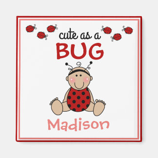 Imã Fofo personalizado como um Inseto-Ladybug