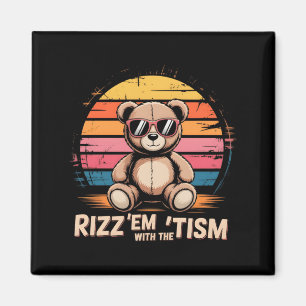 Imã Fofo RIZZ EM com TISM Teddy Autismo Professor Paz
