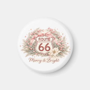 Imã Fofo Shabby Chic Rota 66 Floral Retro de Inverno