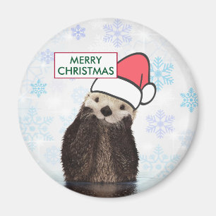 Imã Fofo Vestindo um Natal Feliz Natal