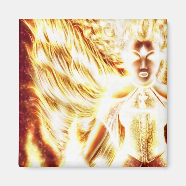 Imã Fogo Elemental Square Magnet por Nellis Eketorp (Frente)