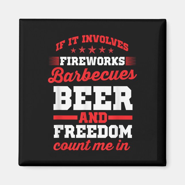 Imã Fogos De Artifício Churrasco Cerveja E Liberdade E (Frente)