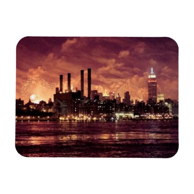 Ímã Fogos de artifício do quarto de julho atrás de Man (Horizontal)