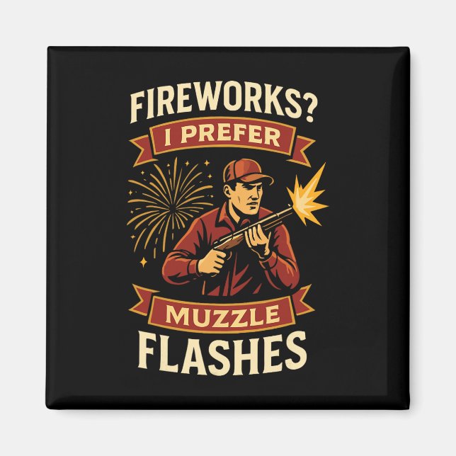 Imã Fogos de Artifício Eu Prefiro Clarões de Cano Caça (Frente)