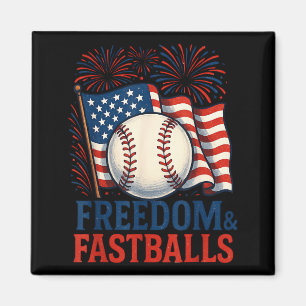 Imã Fogos Patrióticos Beisebol 4 de Julho Liberdade