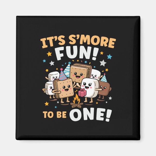 Imã Fogueira de Aniversário Marshmallow É Mais Diverti (Frente)