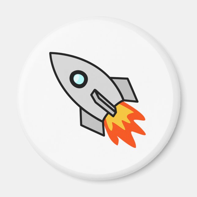 Imã Foguete Espacial de Cartoon (Frente)