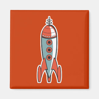 Imã foguete espacial retrô