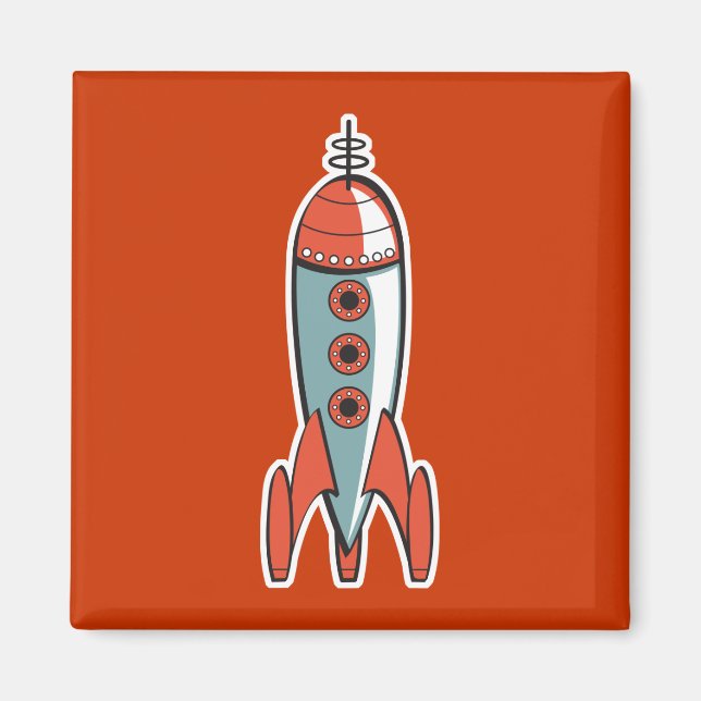 Imã foguete espacial retrô (Frente)