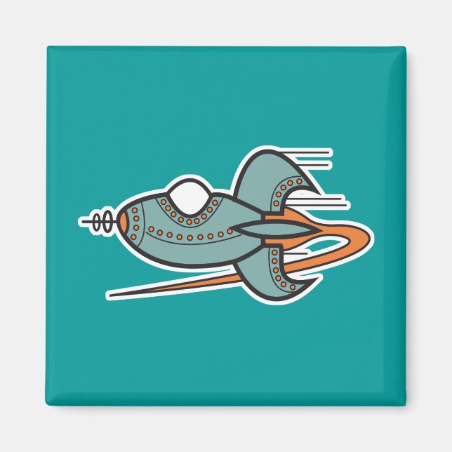 Imã foguete retrô (Frente)