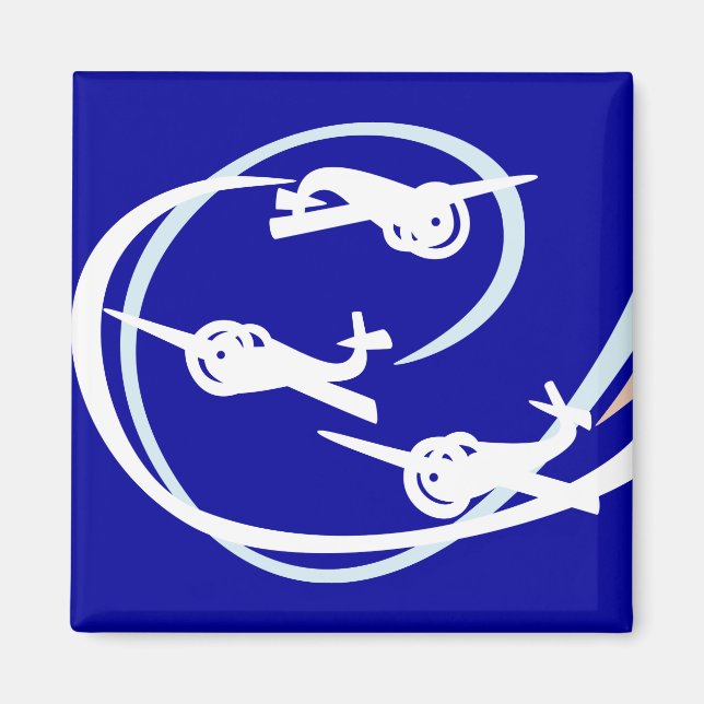 Imã Fokker Air mostra branco e azul (Frente)