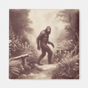 Imã Folclore da Ilustração Vintage Bigfoot