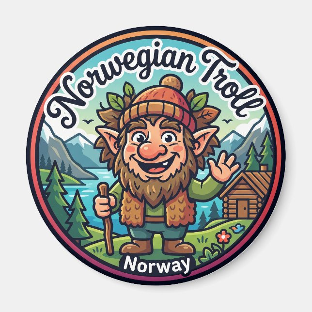 Imã Folclore de Troll Norueguês Noruega (Frente)