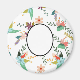 Imã Folclore Florals   Adicionar nome, monograma, text