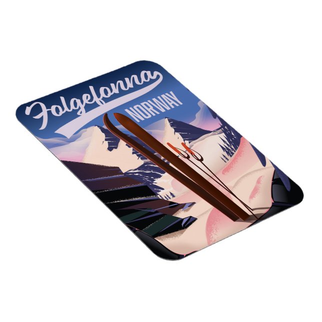 Ímã Folgefonna norway ski poster. (Lado Direito)