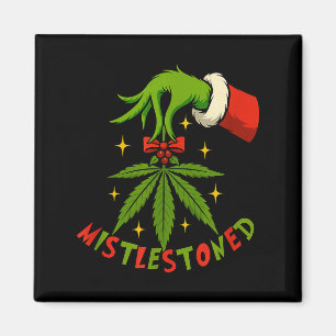 Imã Folha de Erva Mistlestoned Natal Divertido para Fu