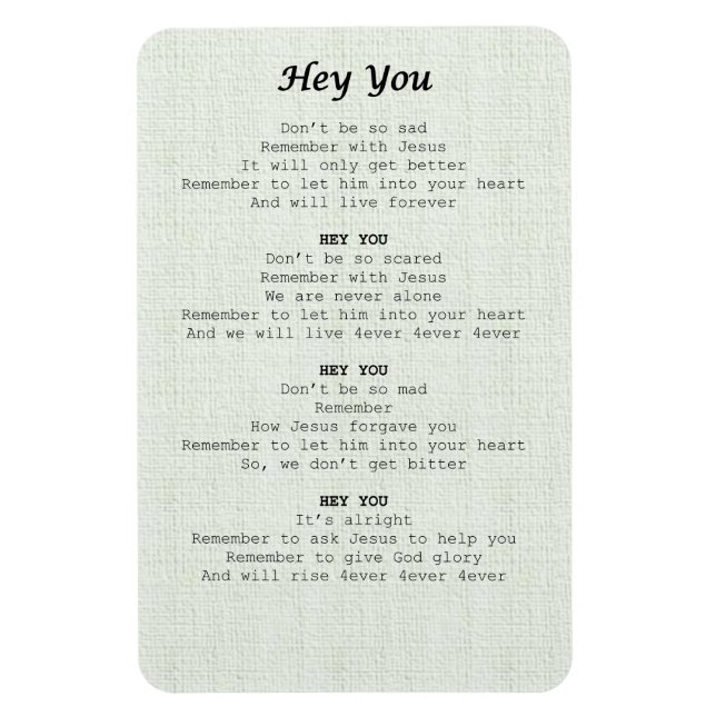 Ímã folha de ímã-Hey você - (Vertical)