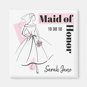 Imã Folha de Madrinha de casamento Rosa de Moda Data d
